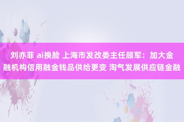 刘亦菲 ai换脸 上海市发改委主任顾军：加大金融机构信用融金钱品供给更变 淘气发展供应链金融