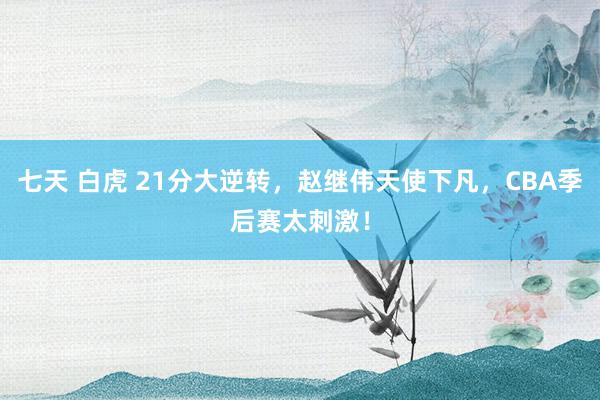 七天 白虎 21分大逆转，赵继伟天使下凡，CBA季后赛太刺激！