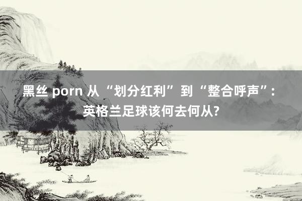 黑丝 porn 从 “划分红利” 到 “整合呼声”: 英格兰足球该何去何从?