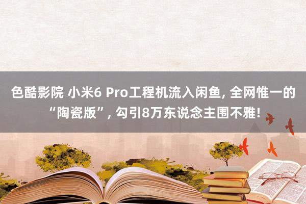 色酷影院 小米6 Pro工程机流入闲鱼， 全网惟一的“陶瓷版”， 勾引8万东说念主围不雅!