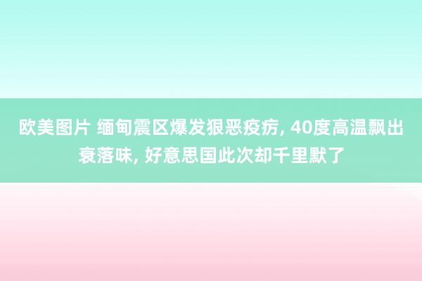 欧美图片 缅甸震区爆发狠恶疫疠， 40度高温飘出衰落味， 好意思国此次却千里默了