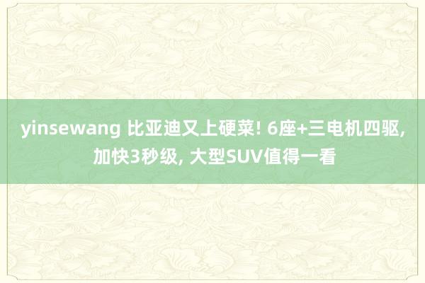 yinsewang 比亚迪又上硬菜! 6座+三电机四驱， 加快3秒级， 大型SUV值得一看