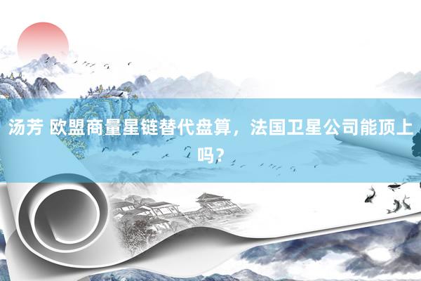 汤芳 欧盟商量星链替代盘算，法国卫星公司能顶上吗？