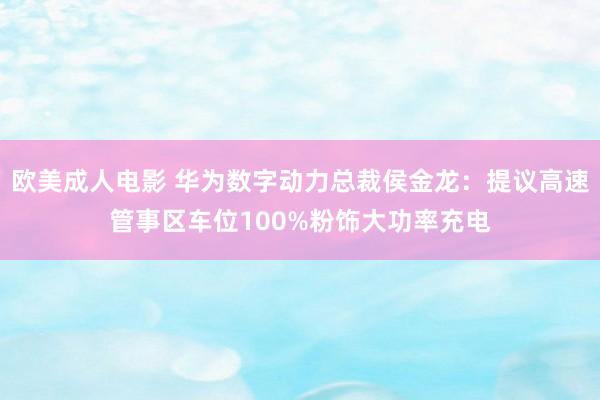 欧美成人电影 华为数字动力总裁侯金龙：提议高速管事区车位100%粉饰大功率充电